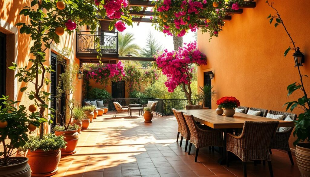 contemporary Spanish style interiors outdoor spaces