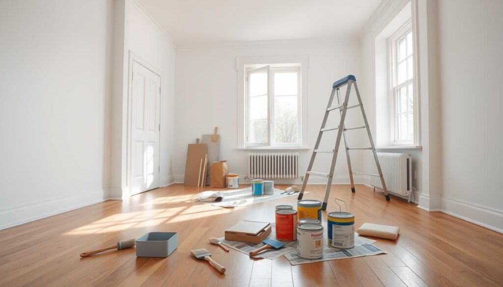 preparing space for painting