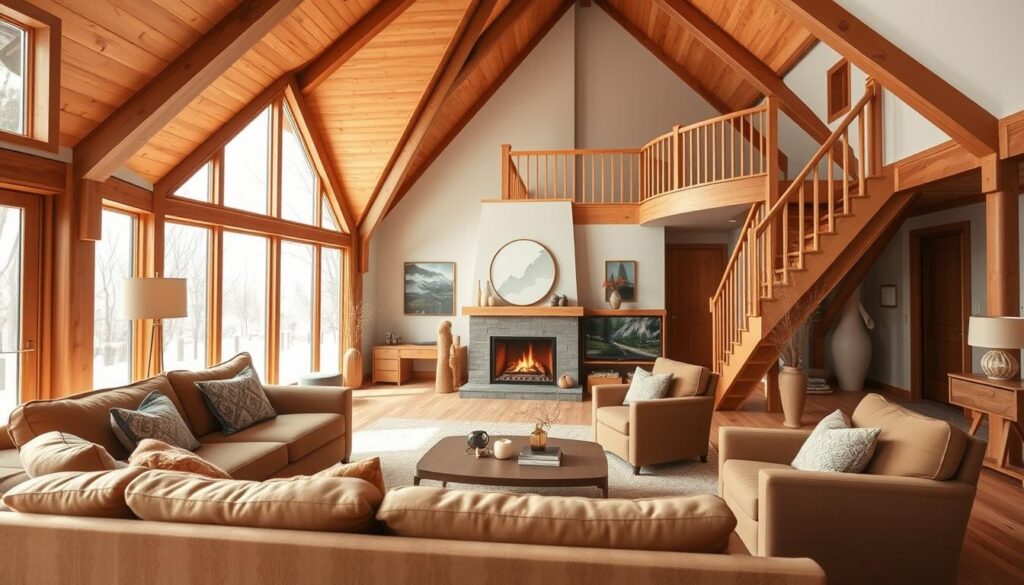 A-frame home interior