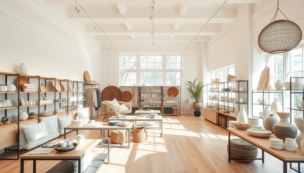 curated home goods store layout