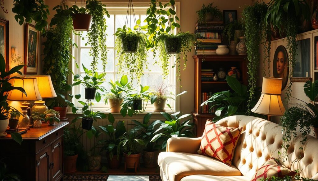 eclectic home decor with plants