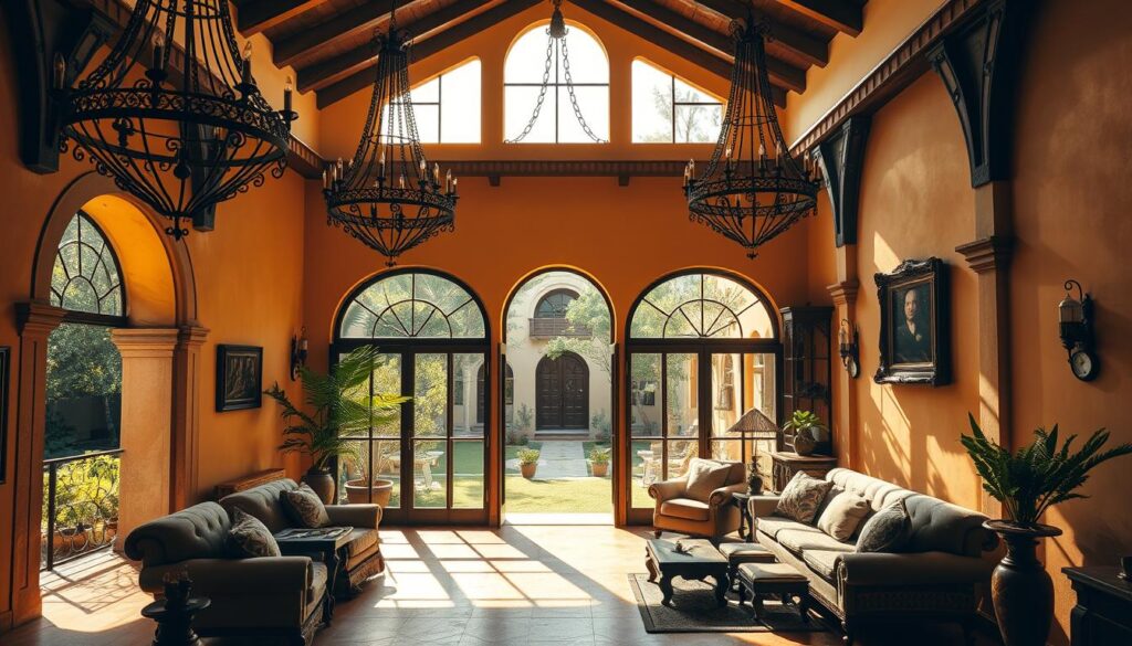 spanish style home interiors lighting